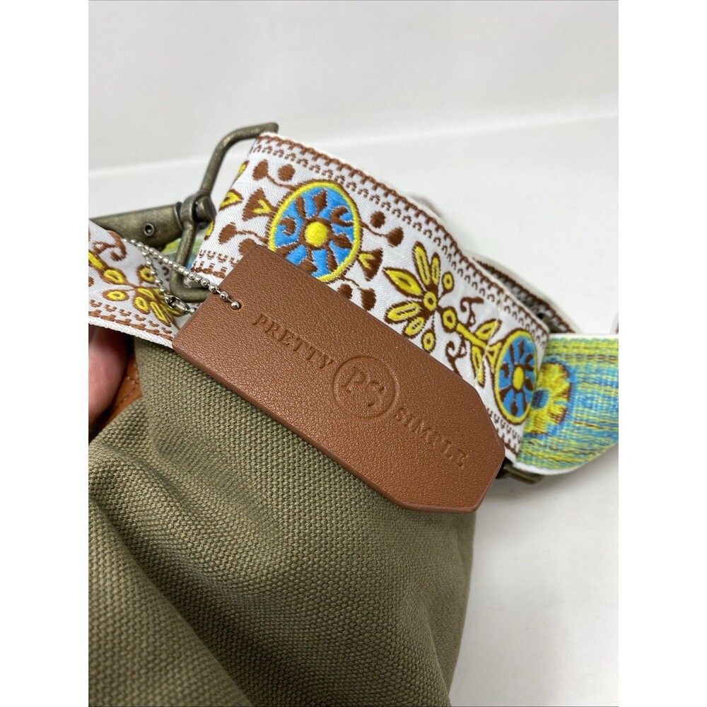 Pretty Simple Large Army Green Canvas Cross Body … - image 5